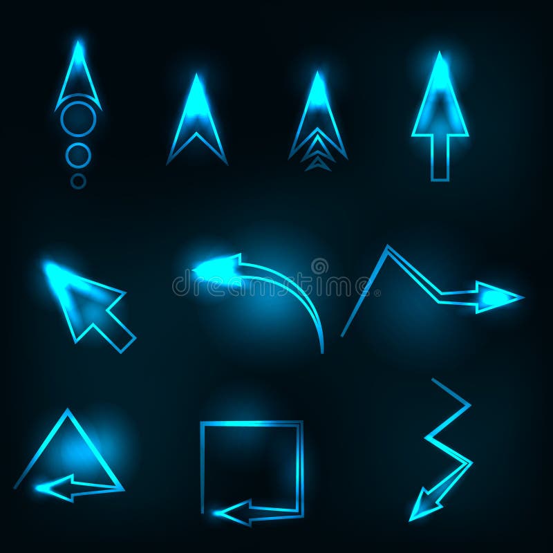 Blue abstract glowing arrows vector vector illustration
