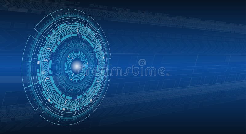 Blue Abstract Hi-Tech Technology Perspective Background stock illustration
