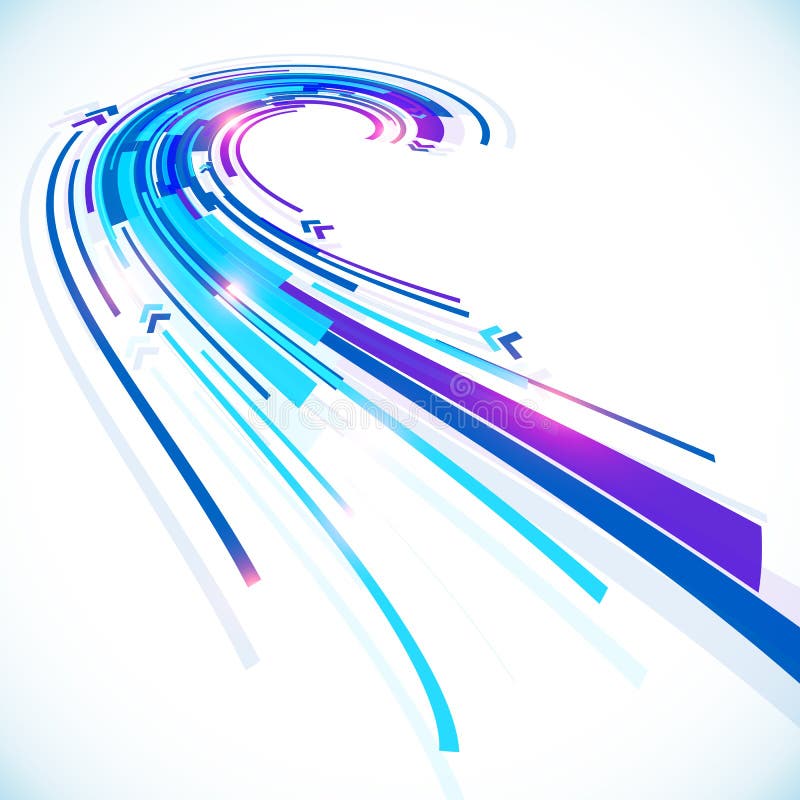 Blue abstract lines perspective vector background