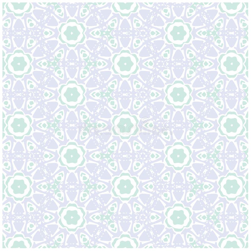Blue Abstract Mandala or Ikat Wallpaper Pattern Background Stock Vector