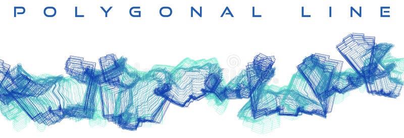 Blue abstract polygonal lines with color transition. Vector graphics royalty free illustration