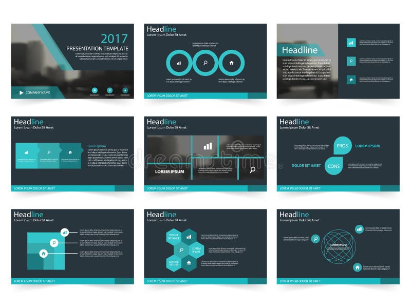 Blue Abstract presentation templates, Infographic elements template flat design set for annual report brochure flyer leaflet