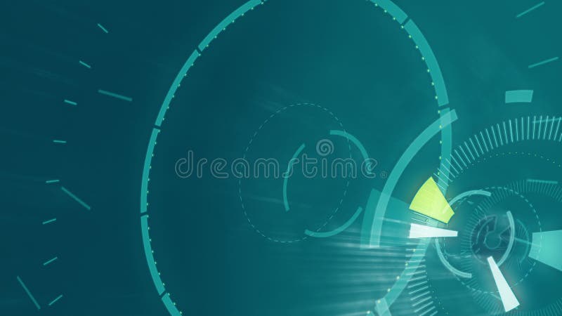 Blue abstract round animation, hi-tech background with circles. Futuristic Sci-Fi HUD effect. royalty free illustration