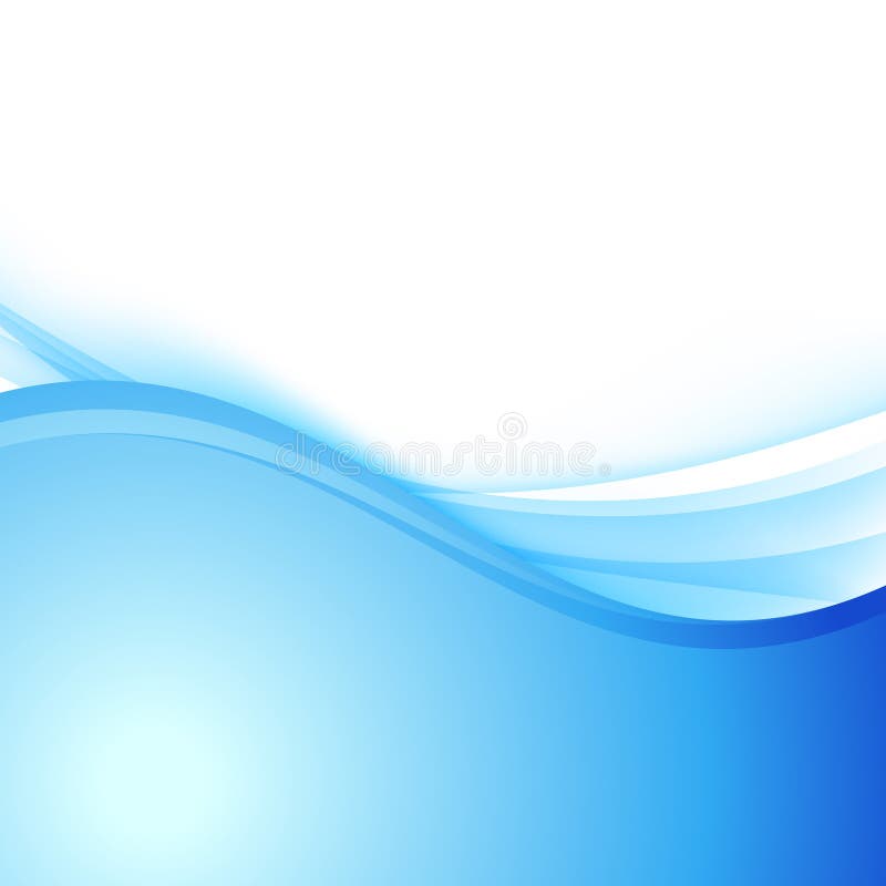 Blue abstract smooth wave border layout vector illustration