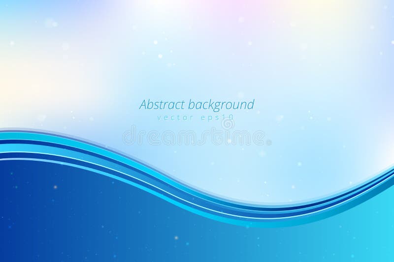 Blue Abstract Waves Background. Abstract Blurry Smooth Blue White Wave