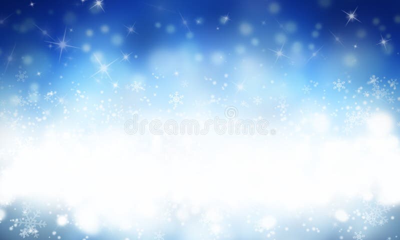 Blue abstract winter background with snow and snowflackes. Fon view illustrations