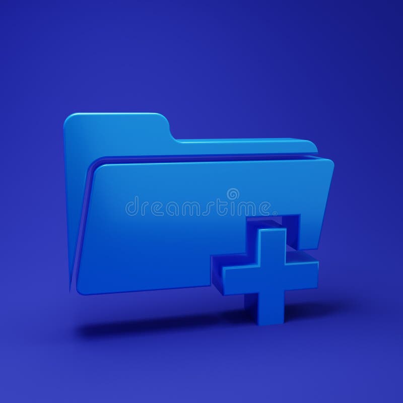 Blue Add new folder icon isolated on blue background. New folder file sign. Copy document. Add attach create folder make vector illustration