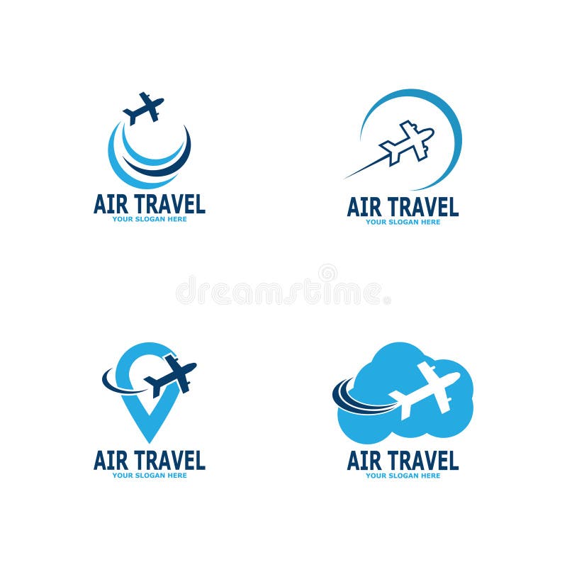 Blue Air Travel Agency Travel Logo Template Stock Illustration