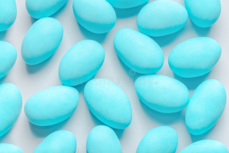 Blue almonds candy for wedding like background stock photography