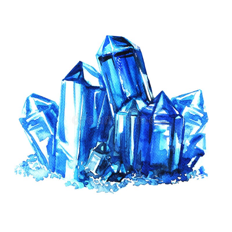 Blue amethyst crystals stones isolated stock illustration Blue amethyst crystals stones isolated stock illustration