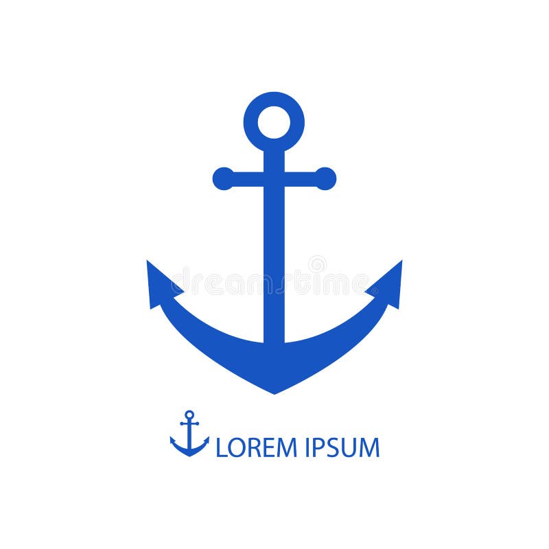 Blue anchor stock vector. Illustration of vector, marine 45423903