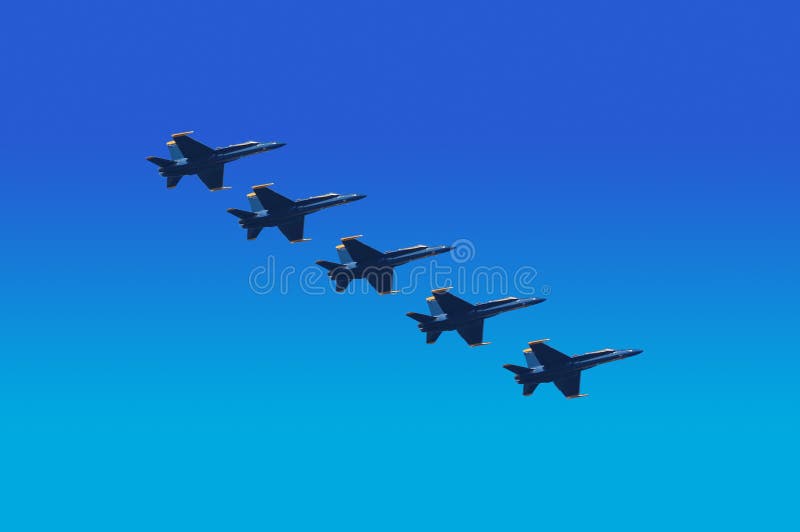 Blue Angels Flying in Unison