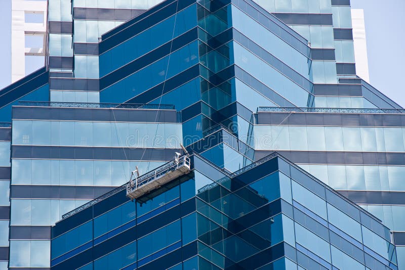 Blue Angled Glass Walls