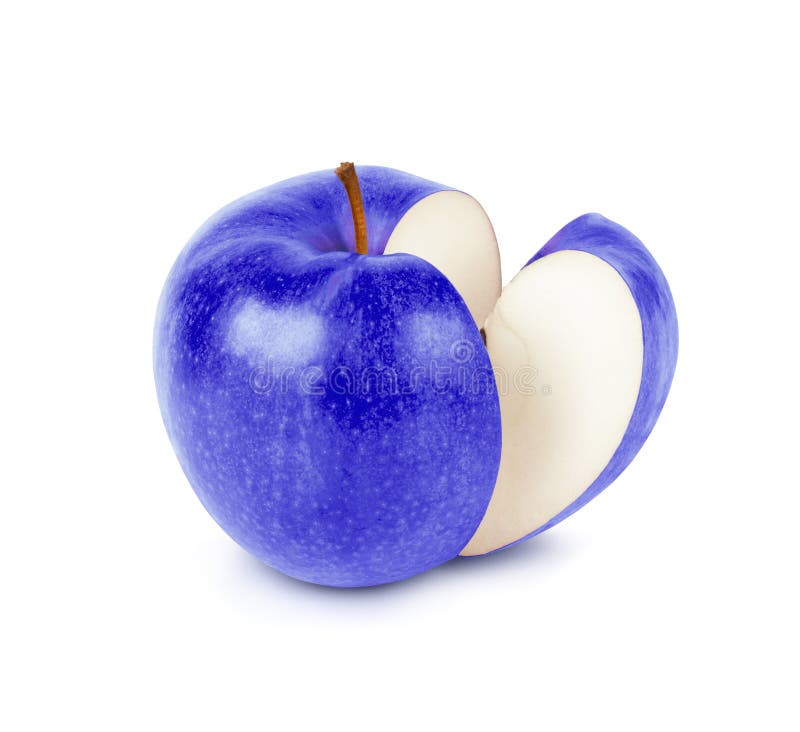 Blue Apple. Isolated on White Background Stock Image - Image of background,  group: 186232481