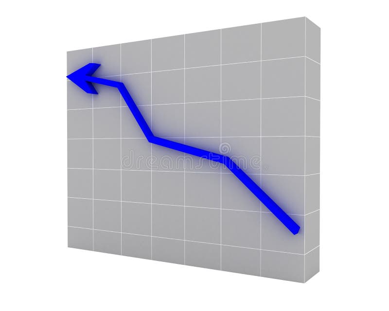 Blue arrow on chart background