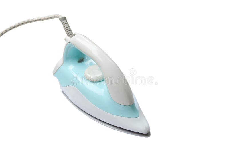 Blue Automatic Electric Iron Pressing Cloth on Ironing Board Stock Image -  Image of flat, shirt: 100044903