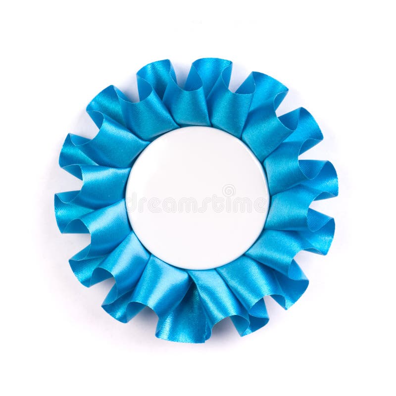 Blue award cockade with blank empty space inside stock photography Blue award cockade with blank empty space inside stock photography