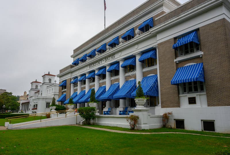 Blue Awnings of Buckstaff Baths Stock Photo Image of landmark