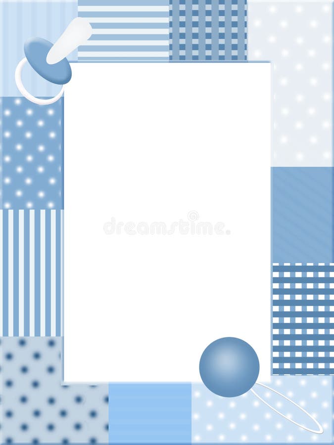Babies Boy Blue Background with Pram Stock Vector Illustration of