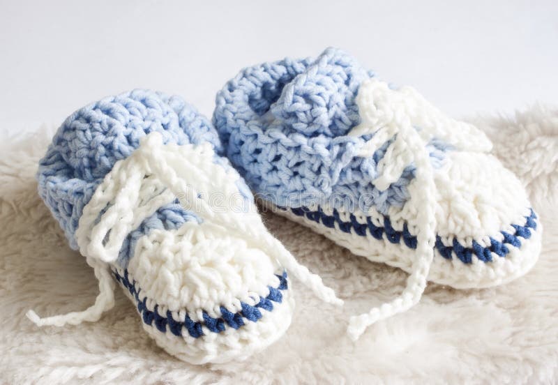 Blue baby booties stock image. Image of boot, booties 48571175