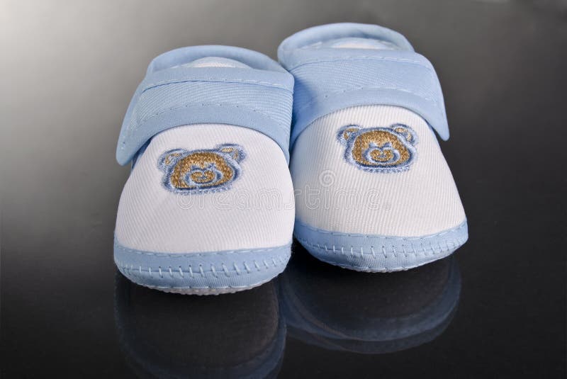 Blue baby boy shoes stock photo. Image of clothing, birthday 39180970