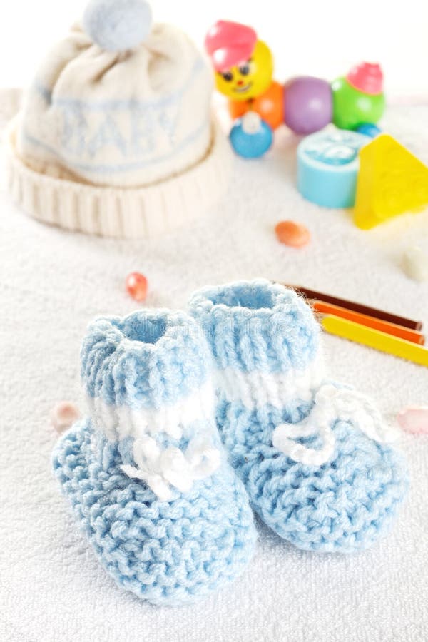 Blue baby shoes stock photo. Image of little, toys, sneakers 23591232
