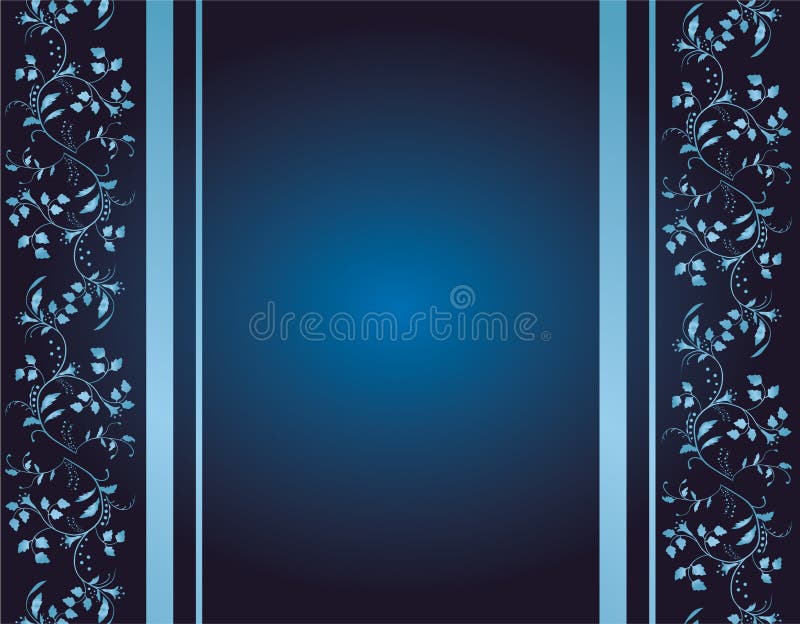 Blue background with floral ornaments