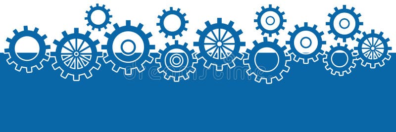 Blue Background With Gears Horizontal