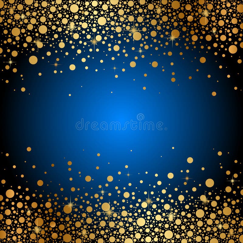 Blue Background With Gold Sparkles Stock Vector - Illustration of