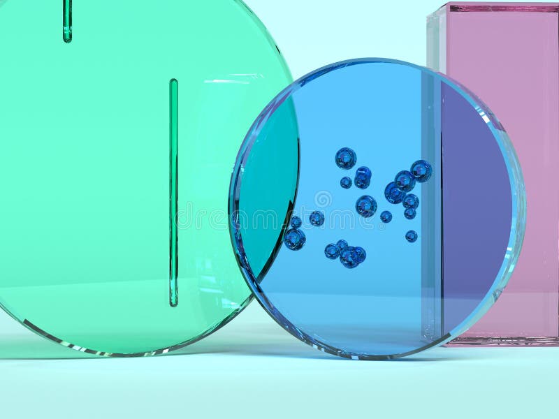 Blue Background Pink Green Blue Glass Transparency Material Geometric