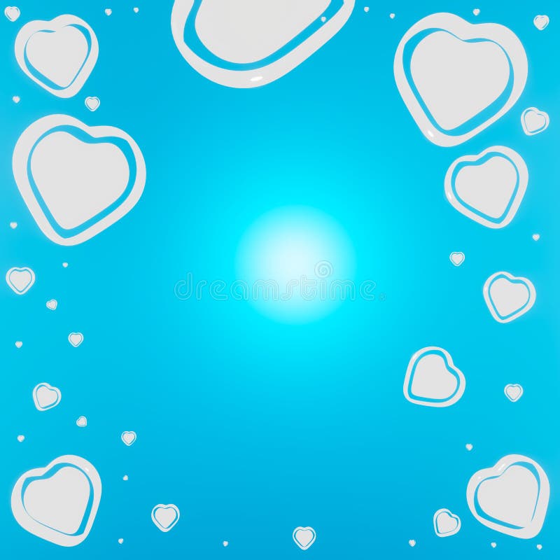 On a Blue Background, There is a White Heart. Stock Illustration