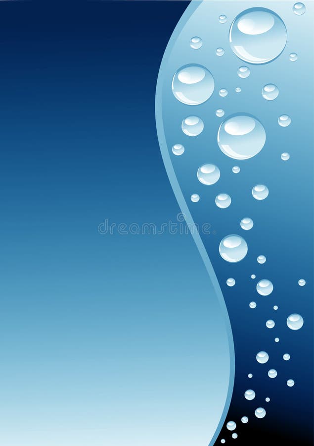 Blue background with wave and bubbles vector illustration Blue background with wave and bubbles vector illustration