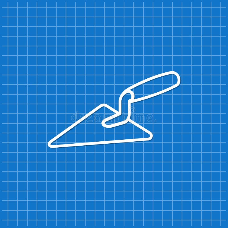 Blue banner with trowel icon stock illustration