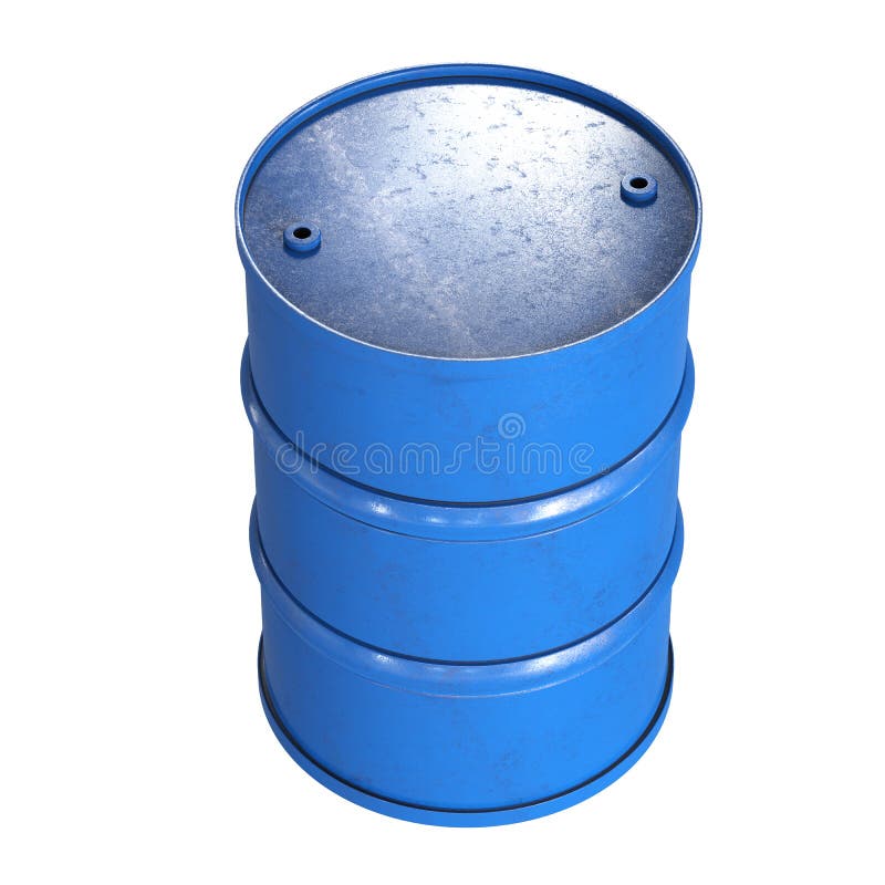 Blue Barrel Isolated on White Stock Image Image of container