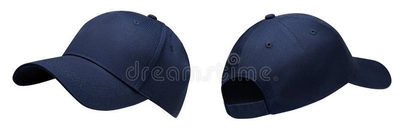 Download Blue Baseball Cap In Angles View Front And Back. Mockup ...