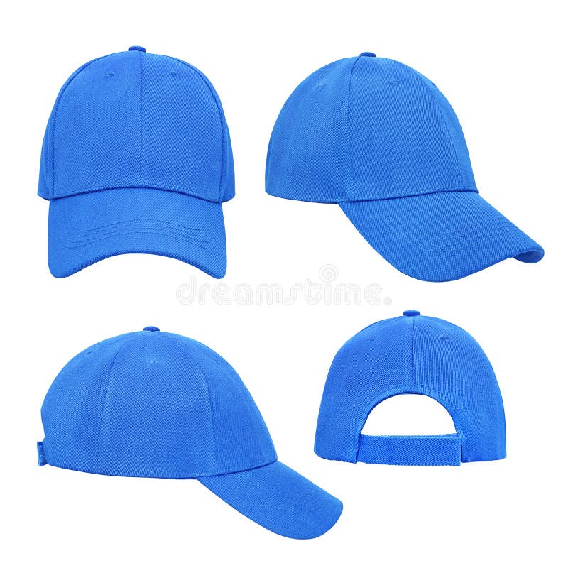 Blue Baseball Cap 4 View Isolated Stock Photo Image of four