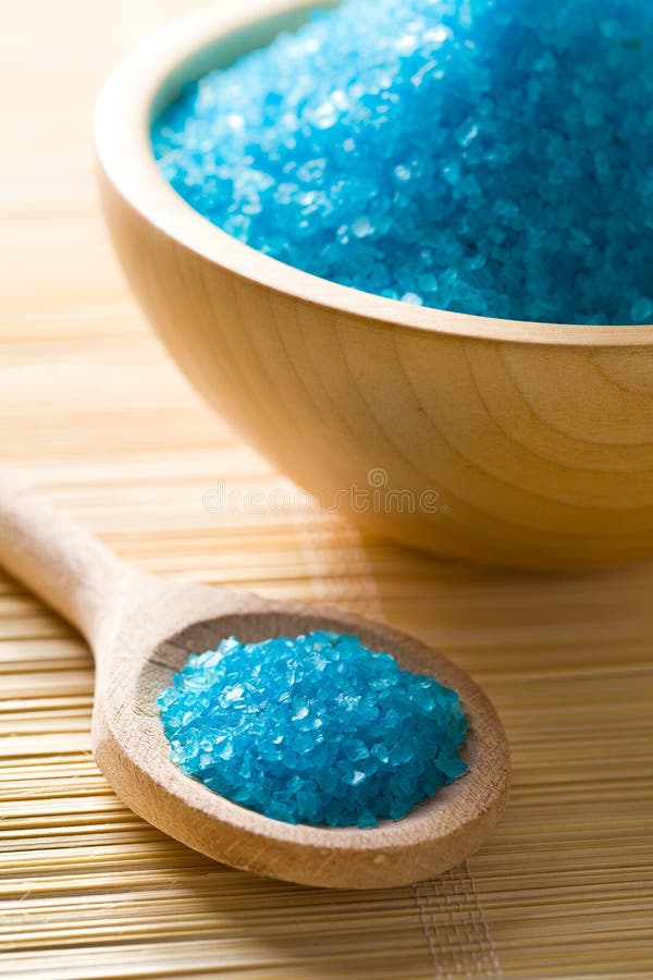 Blue bath salt stock image. Image of mineral, bath, pampering 14056213
