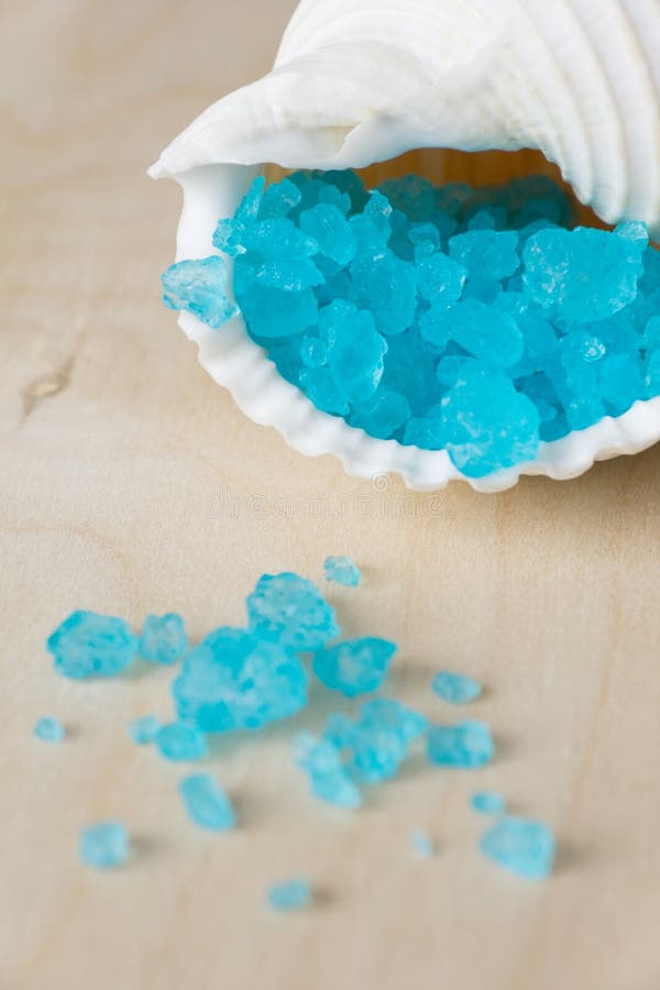 Blue Bath Salt in Glass stock image. Image of horizontal 13422263