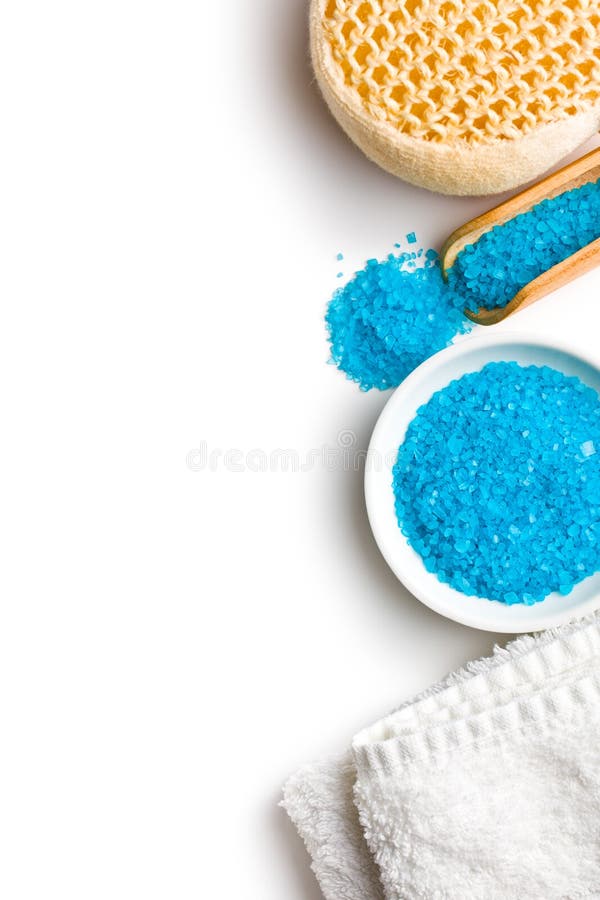 Blue bath sea salt stock photo. Image of aromatherapy 23524028