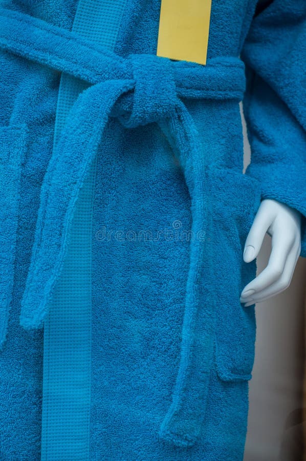 Blue Bathrobe in Store Showroom Stock Image Image of object, pattern