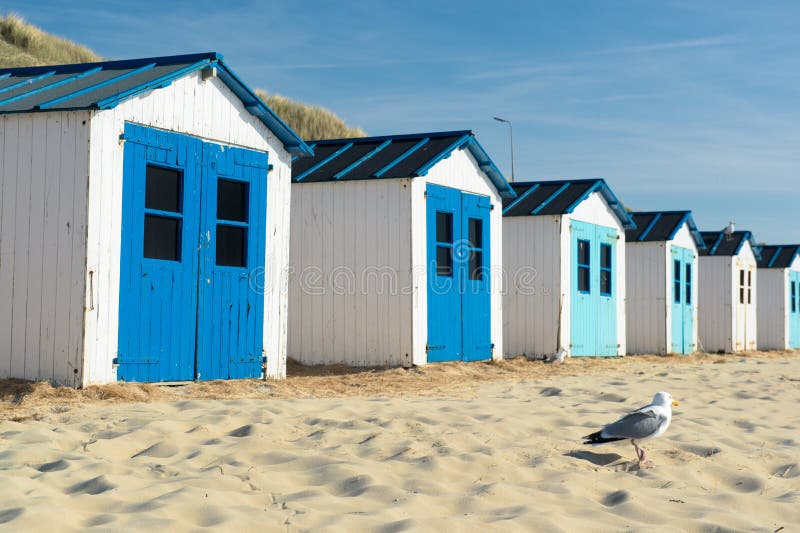 Blue beach huts