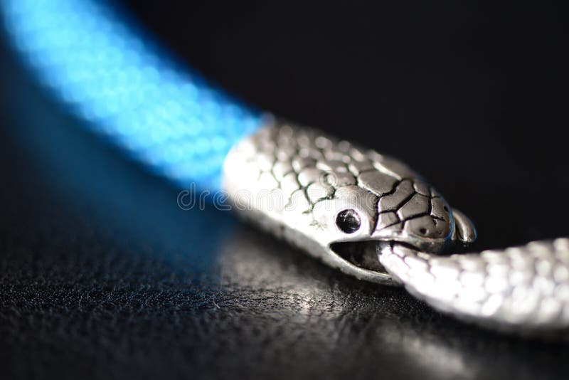 Blue Beaded Necklace with Snake Head Lock on a Dark Background Stock Image - Image of chain, beadwork: 107871953 Blue Beaded Necklace with Snake Head Lock on a Dark Background Stock Image - Image of chain, beadwork: 107871953