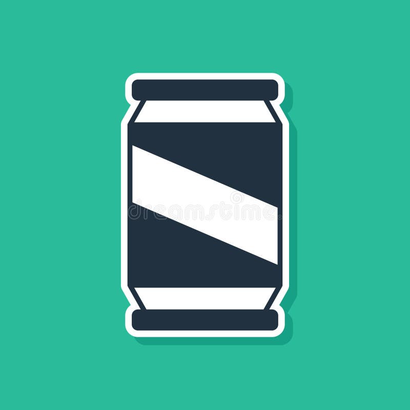 Blue Beer Can Icon Isolated on Blue Background. 4K Video Motion Graphic