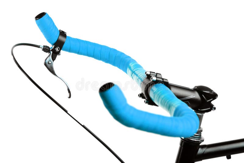 blue mountain bike handlebars