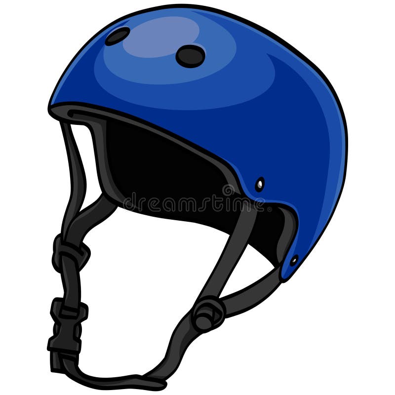 Cască albastră pentru bicicliști, vector ilustrativ vector illustration