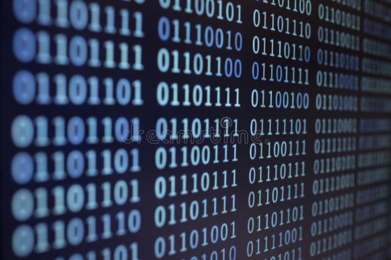 Binary code background on computer screen. Binary code symphony stock images, royalty-free photos and pictures