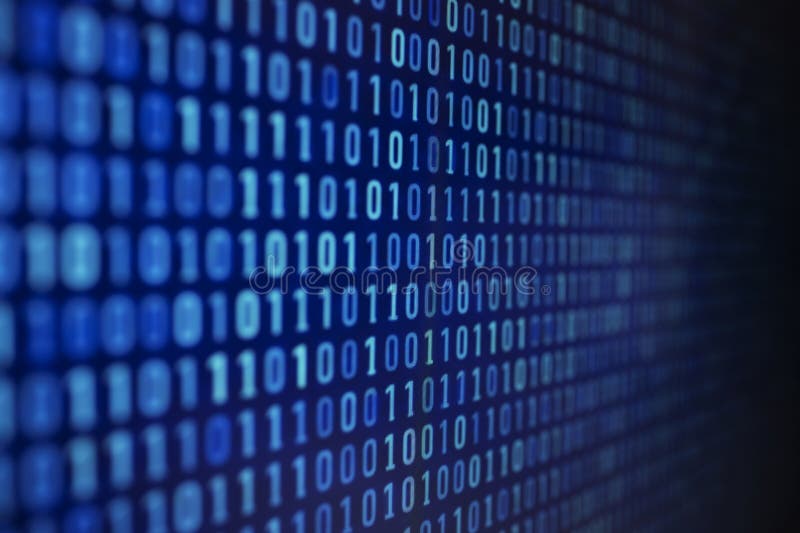 Binary code background on computer screen. Faint binary code elements stock images, royalty-free photos and pictures