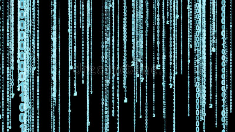 Blue binary code matrix effect vector illustration