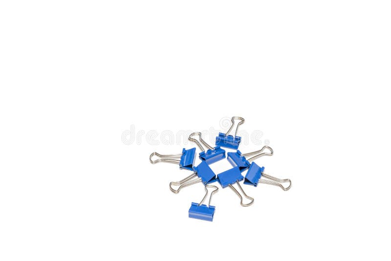 Blue Binder Clips stock image. Image of note, clip, education 65358663