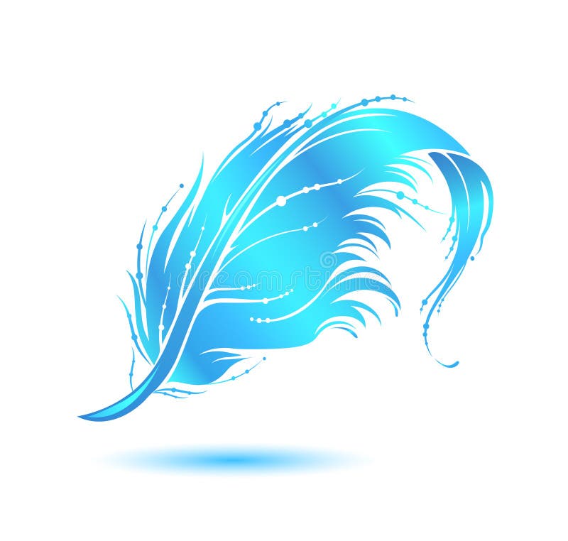 Fashion background with blue feathers Royalty Free Vector